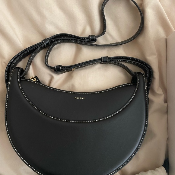 Polene Numero Dix Smooth Black Bag - Picture 2 of 10